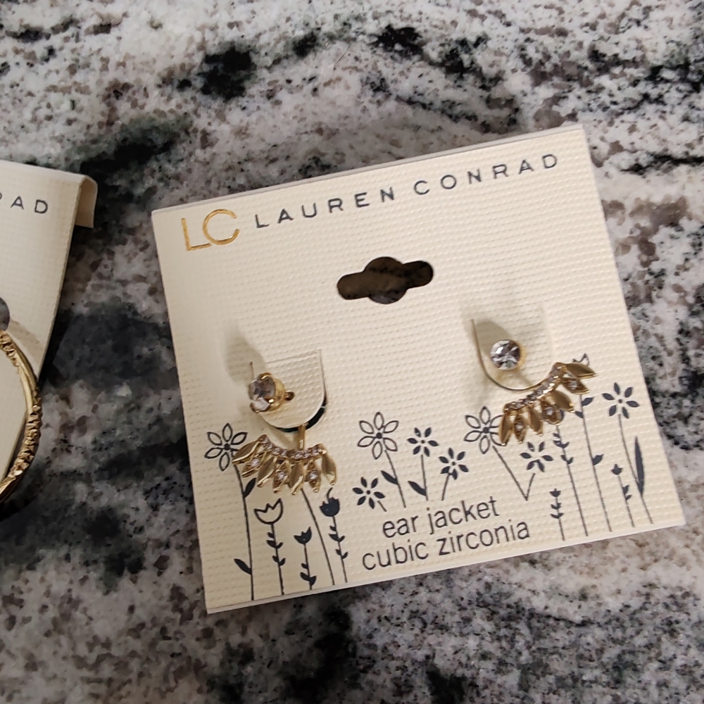 Lauren Conrad Gold Ear Jacket with Cubic Zirconia